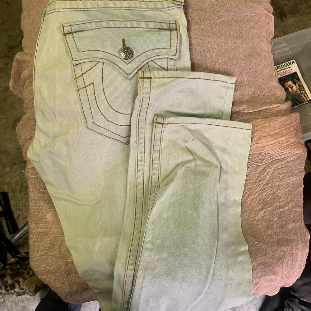 True Religion, capri and boot cut… acid washed